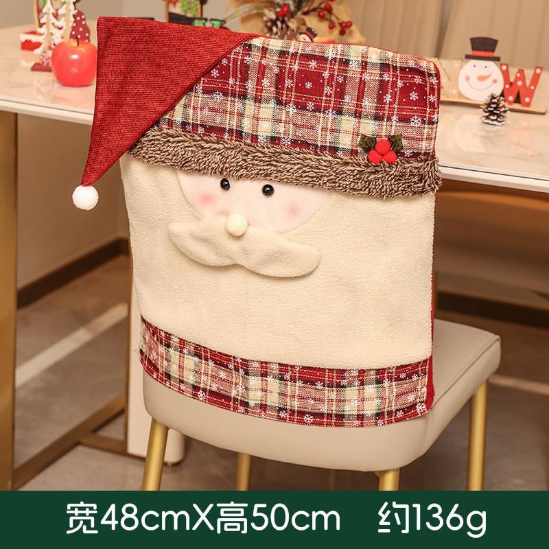 Housse de chaise à carreaux flocon de neige de Noël multi pour personnes âgées