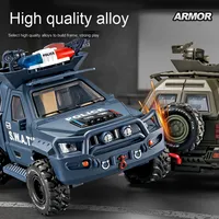 Camion télécommandé en plastique ABS à l'échelle 1:24 pour enfants, modèle militaire de véhicule blindé lance-missiles à roues de tigre, avec boîte HDX et fenêtre, pour garçons