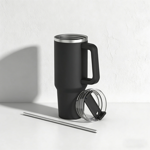 40oz H1.0 acqua sottovuoto bicchiere bicchiere a doppia parete isolato boccale di birra con il manico paglia in acciaio inox scatola bianca moderna - Product Image 3