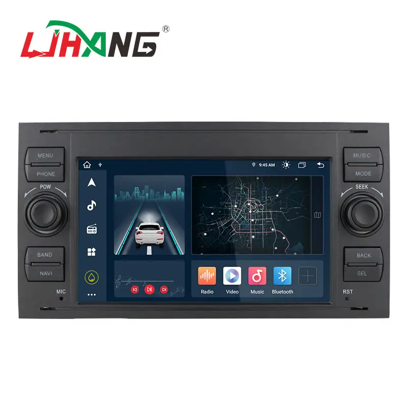 4G + 64G Android 12 için araba multimedya oynatıcı Ford Mondeo Focus Transit C-MAX S-MAX Fiesta 2 Din radyo GPS navigasyon DSP