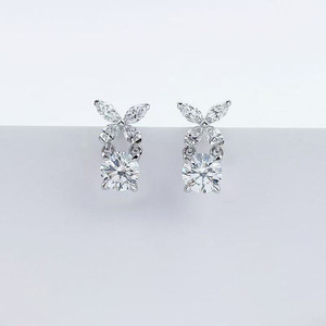 <span class=keywords><strong>Pendientes</strong></span> de Diamantes Cultivados en Laboratorio con Corte Marquise en Forma de Ala de Mariposa, Platino Pt950, <span class=keywords><strong>Pendientes</strong></span> Finos para Mujer, <span class=keywords><strong>Pendientes</strong></span> de Diamantes de Laboratorio - Product Image 2