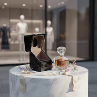 Boîte d'emballage de parfum en bois/MDF faite à la main avec étiquette personnalisée de luxe, gravure au laser, forme rectangulaire