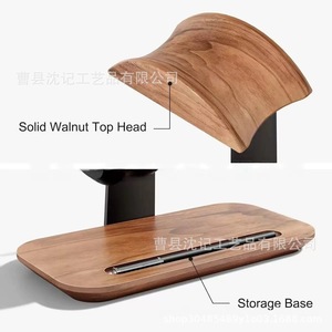 Support de casque en bambou pour bureau, avec base pour stylos, pour organiser les casques de jeu - Product Image 3
