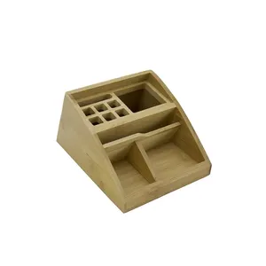 Multi-functional custom office square wood pen holders Indian handicrafts Bamboo wood pen holders and pen holders from India