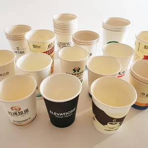 Wholesale Cheap Green Environmental Protection Disposable Tea Paper Cups 6Oz Chocolate Paper Cup