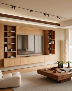 <span class=keywords><strong>Meuble</strong></span> <span class=keywords><strong>TV</strong></span> <span class=keywords><strong>mural</strong></span> design moderne et luxueux pour salon, <span class=keywords><strong>ensemble</strong></span> de meubles en bois avec panneaux muraux. - Product Image 5