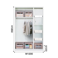 Armario de Dormitorio Moderno Multiusos de Metal Desarmable con Tres Puertas, Diseño Ecológico para Uso en Gimnasio en Casa - Almacenamiento de Ropa Duradero