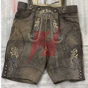 กางเกงหนังบาวาเรียนแบบดั้งเดิมสำหรับผู้ชาย ทำจากหนังแท้ พร้อมงานปัก ปรับขนาดได้ - Product Image 6