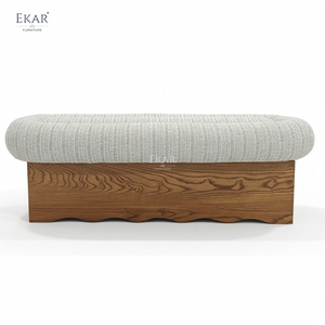 Banc EKAR '<span class=keywords><strong>Milo</strong></span>' <span class=keywords><strong>de</strong></span> style mi-moderne, rembourré en cuir, fabriqué à <span class=keywords><strong>la</strong></span> main en bois massif, meubles <span class=keywords><strong>de</strong></span> chambre à coucher pour hôtel et appartement - Product Image 5