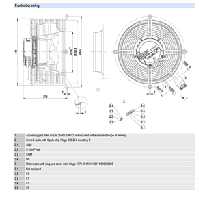 Ventilador radial EC de alta eficiencia ebm-papst R3G355-AI56-08, soplador centrífugo para sistemas de aire acondicionado, refrigeración y ventilación. - Product Image 4