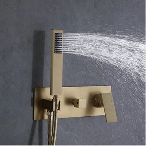 Sistema <span class=keywords><strong>de</strong></span> Grifería <span class=keywords><strong>de</strong></span> <span class=keywords><strong>Ducha</strong></span> <span class=keywords><strong>de</strong></span> Lluvia Moderno Cromado Empotrado en la Pared para Uso Exterior y en Villas, Construcción <span class=keywords><strong>de</strong></span> Latón con 3 Manijas - Product Image 3