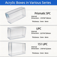 Étui de protection ETB 8+5mm pour vitrine transparente en acrylique écologique, fermeture magnétique, protection UV, empilable, Elite