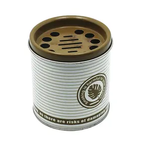 Caixa de aromaterapia de estanho reutilizável, lata redonda pequena de metal com tampa de plástico