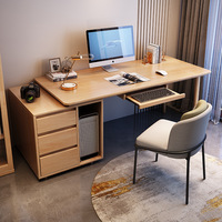 Escritorio de Computadora Moderno para Oficina en Casa, en Oferta, Duradero, de Madera Sólida, Mesa de Estudio Grande para Juegos de Computadora con Cajón y Gabinete de Almacenamiento