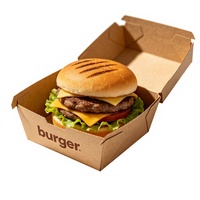 Emballage en papier ondulé de qualité alimentaire pour restaurant, pliable, avec logo personnalisé, écologique, biodégradable, revêtement UV, laminage mat