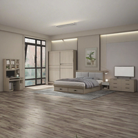 Ensemble de chambre à coucher moderne en bois complet avec rangement pour lit king et queen, meubles de maison en gros, design convertible pour hôtels