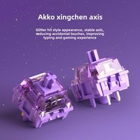 Interrupteurs mécaniques linéaires AKKO Stellar Rose Starlit MX Style 5 broches, 45 pièces, lubrifiés, 375gf, T5/PA12, compatibles Cherry, course totale de 3,8 mm
