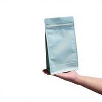 Pochette plate mate de couleur claire en plastique de qualité alimentaire avec fermeture éclair, haute barrière, pour l'emballage de viande et de café