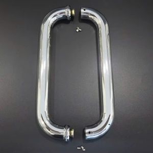 Poignée de tirage moderne pour porte de douche double vitrage sans cadre en acier inoxydable 304/316 avec barre porte-serviettes pour porte de salle de bain d'hôtel en verre - Product Image 1