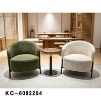 Fauteuil d'appoint moderne en tissu avec pieds en fer, chaise de loisirs individuelle pour hall d'hôtel, villa, café, mobilier de réception - Vente en gros