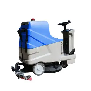 Cordless Battery Powered Ride On Electric Concrete Tile Floor Washing Cleaner Machine For Garage Warehouse Factory