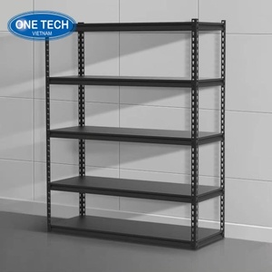 Estanterías/estanterías de 5 niveles sin tornillos, ajustables, con recubrimiento electrostático en polvo, en colores blanco, negro y veta de madera. - Product Image 1