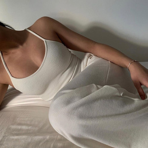 Camiseta sin mangas con <span class=keywords><strong>tirantes</strong></span> finos <span class=keywords><strong>para</strong></span> mujer, <span class=keywords><strong>blusa</strong></span> informal <span class=keywords><strong>de</strong></span> punto <span class=keywords><strong>para</strong></span> <span class=keywords><strong>dormir</strong></span>, chaleco Sexy sencillo - Product Image 6