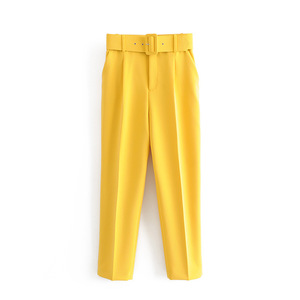 <span class=keywords><strong>Pantaloni</strong></span> da Donna VV Fashion in Tinta Unita <span class=keywords><strong>con</strong></span> <span class=keywords><strong>Cintura</strong></span>, Stile Business per Ufficio, Casual e alla Caviglia - Product Image 3