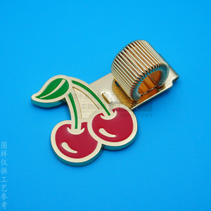 Metal Cherry Pen <b>Clip</b> 50 Mm <b>Spring</b> <b>Clip</b> For Stationery Zinc Alloy Accessory Customization - Product Image 1
