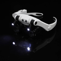 Loupe professionnelle réglable 3X 4X 5X 6X 7X 10X 15X avec 7 lentilles, lumière LED, bandeau, loupe en verre, lunettes grossissantes avec lampe