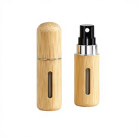 Flacons vaporisateurs vides en bambou rechargeables de 5 ml et 8 ml, mini format de poche, remplissage par le bas, atomiseur de parfum de luxe en bambou
