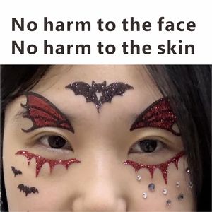 HWK Halloween Festival Cosplay brillo cara pegatinas mariposa leopardo corazón tatuaje escenario maquillaje cara arte <span class=keywords><strong>pasta</strong></span> - Product Image 4