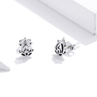 S925 reine Anemone knospe ohr einfache tempera blume sterling silber volle-körper ohrring SCE989