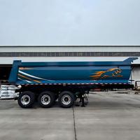 Semi-remorque benne basculante latérale à 3 essieux en acier, fabriquée en Chine, capacité de charge de 20-25 tonnes pour le transport de marchandises minières et de construction