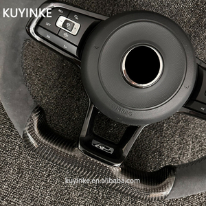 พวงมาลัยแอลอีดีคาร์บอนไฟเบอร์หนังสำหรับ Volkswagen <span class=keywords><strong>VK</strong></span> R-Line Bora Sagitar Magotan B6 7 8 6กอล์ฟ7 CC Passat POLO Tiguan - Product Image 5