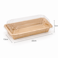 Boîte à sushi et charcuterie jetable écologique avec couvercle, contenants alimentaires robustes en papier kraft pour traiteur, plats à emporter et assiettes à sushi