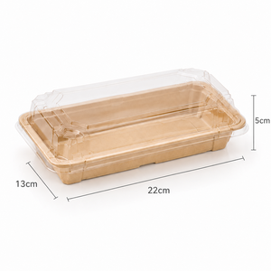 Boîte à sushi et charcuterie jetable écologique avec couvercle, contenants alimentaires robustes en papier kraft <span class=keywords><strong>pour</strong></span> traiteur, plats à <span class=keywords><strong>emporter</strong></span> et assiettes à sushi - Product Image 6