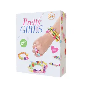 Yaratıcı çocuklar hediye eğitici oyuncaklar renkli DIY el yapımı Pretty genç kız takısı bilezikler kolye kitleri