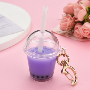 Großhandel Mini-Simulations-Bubble-<span class=keywords><strong>Tea</strong></span>-Schlüsselanhänger, niedlicher Milchtee-Tassen-Taschenanhänger, Mond-Karabiner-Anhänger, Damen-Modeschmuck-Geschenk - Product Image 5