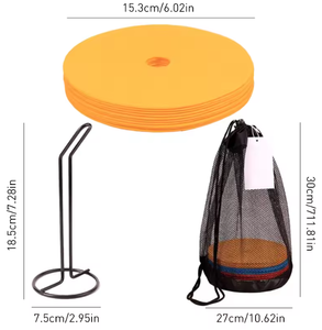 10 cônes plats de football, disques de marquage, aides d'entraînement de haute qualité pour le football et le basketball, équipement d'entraînement sportif, <span class=keywords><strong>accessoires</strong></span> - Product Image 3