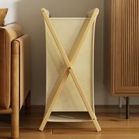 Panier de rangement pliable et empilable en fibres végétales jaunes, lavable, triple chariot à linge pliable pour vêtements et tissus