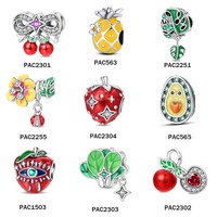 Breloques en argent plaqué S925 avec émail et zircon étincelant, pendentifs mignons et délicats en forme de fruits et légumes, cadeau personnalisé avec logo, livraison directe