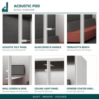 Cabine de réunion acoustique insonorisée de grande taille avec intégration AV pour salle de conférence et formation