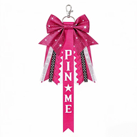 Porte-clés personnalisé I Like Pins Cheer avec paillettes, magnifique porte-clés avec nœuds et rubans, accessoires pour sacs de sport