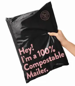 Tas pengiriman kilat kemasan muatan tersegel tas surat polietilena biodegradable dengan logo Anda sendiri
