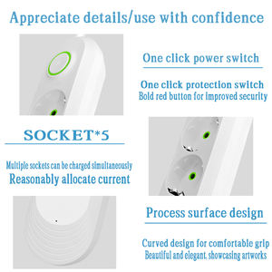 Carte de prise standard allemande avec prise standard européenne de 2 mètres 250V Fiche standard européenne coréenne pour usage domestique - Product Image 5