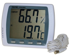TECPEL DTM-303A Digital LCD Thermometer Hygrometer <b>Temperature</b> <b>Controller</b> Handheld Desktop Use AAA Batteries Powered Plastic - Product Image 2