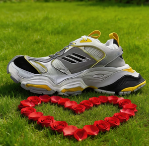 Chaussures de sport respirantes à semelle épaisse en cuir véritable de qualité supérieure pour hommes et femmes, style de marche tendance - Product Image 5