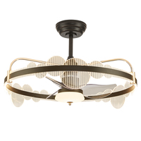 Lustre en cristal moderne de luxe Ventilateur de plafond à LED Télécommande tricolore Décoration de salon facile Moteur à courant continu Luminaire élégant pour la maison