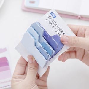 Ensemble de blocs-notes autocollants mignons et kawaii japonais à dégradé, index de classification, personnalisables, 80 feuilles/pièces - Product Image 3